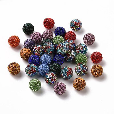 Pave Disco Ball Beads X1-RB-A130-10mm-M-1