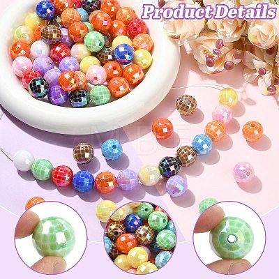 100Pcs UV Plating Opaque Acrylic Beads MACR-CJ0002-48-1