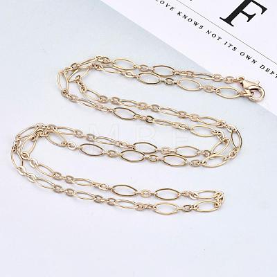 Brass Cable Chains Necklace Making MAK-S072-16B-G-1