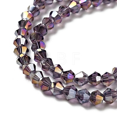 Transparent Electroplate Glass Beads Strands EGLA-S056-4mm-18-1