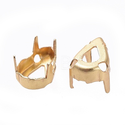 Flat Teardrop Brass Sew on Prong Settings KK-N0084-A01-6x10G-1