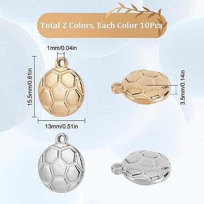 20Pcs 2 Colors 304 Stainless Steel Charms STAS-SC0004-22-1