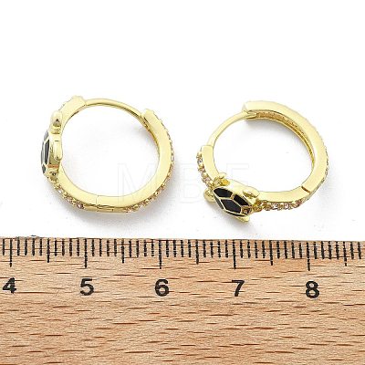 Brass Micro Pave Cubic Zirconia Hoop Earrings EJEW-C136-01A-1