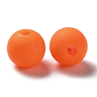 Frosted Opaque Acrylic Beads OACR-P019-01B-02-1