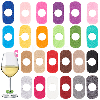 24Pcs 24 Colors Felt Wine Glass Charms AJEW-BC0004-20-1