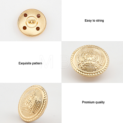 48Pcs 12 Styles Retro Style Brass Buttons BUTT-FG0001-11A-1