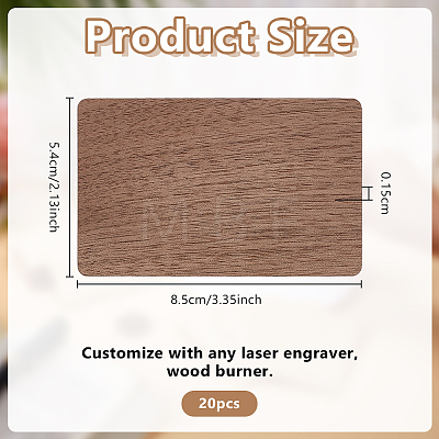 20Pcs Unfinished Wood Card Sheet WOOD-OC0004-48C-1