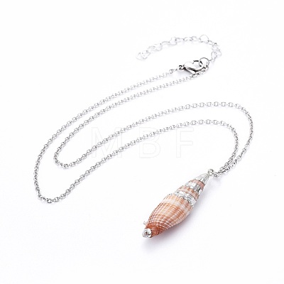 Sea Shell Pendants Necklaces NJEW-JN02366-M-1