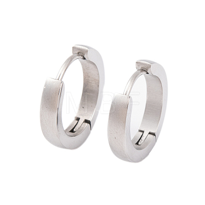 Tarnish Resistant Frosted 304 Stainless Steel Huggie Hoop Earrings for Women EJEW-C096-31A-P-1