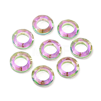 Electroplate Transparent Glass Linking Rings GLAA-F126-01-1