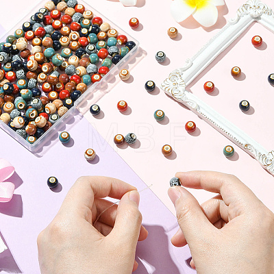 180Pcs 6 Colors Handmade Porcelain Beads PORC-SC0001-21A-1