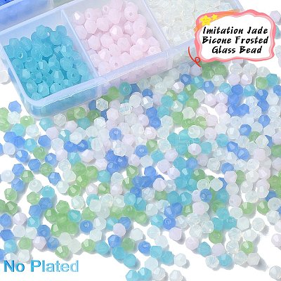 600Pcs 6 Colors Imitation Jade Glass Beads Strands GLAA-YW0003-29-1