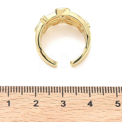 Brass Micro Pave Cubic Zirconia Cuff Open Rings RJEW-C158-02G-1