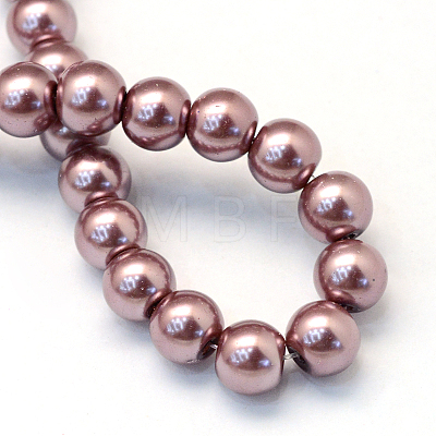 Baking Painted Pearlized Glass Pearl Round Bead Strands X-HY-Q003-4mm-58-1