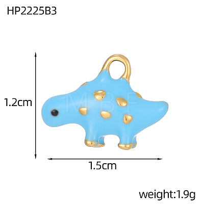 304 Stainless Steel Enamel Pendants STAS-OY002-77G-1