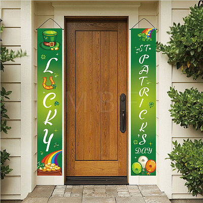 Rectangle Door Wall Hanging Polyester Sign for Festival HJEW-WH0036-02C-1
