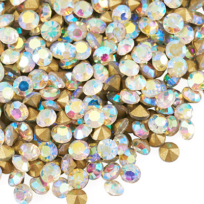 1 Bag Pointed Back Glass Rhinestone Cabochons RGLA-TADJ0001-01A-07-1