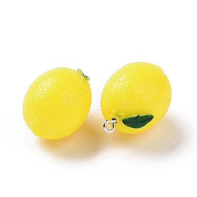 Opaque Resin Fruit Pendants RESI-H144-04-1
