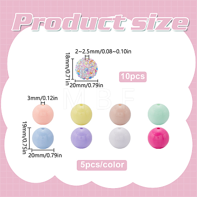 Round Resin Rhinestone & Acrylic Beads DIY-SC0026-80B-1
