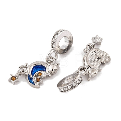 Rack Plating Alloy Crystal Rhinestone European Dangle Charms FIND-C055-23P-1