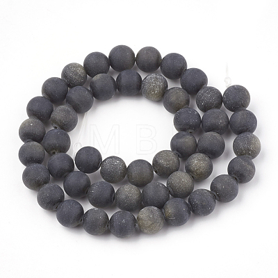 Natural Golden Sheen Obsidian Beads Strands G-T106-001B-1