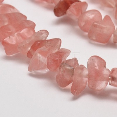Cherry Quartz Glass Chip Beads Strands LS-G-L269-41-1