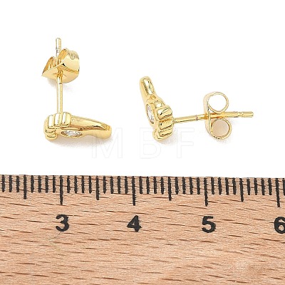 Brass & Crystal Rhinestone Stud Earrings for Women EJEW-G464-04G-03-1