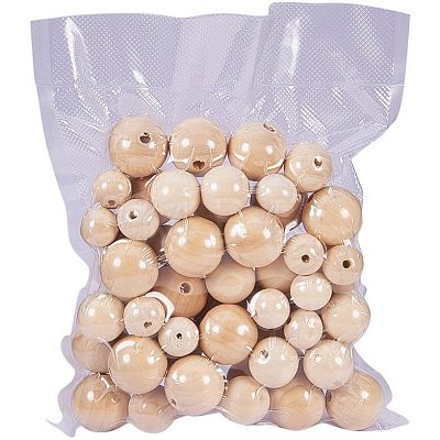 Round Unfinished Wood Beads WOOD-PH0004-02-NF-1