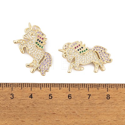 Brass Micro Pave Cubic Zirconia Pendants KK-E108-24G-1