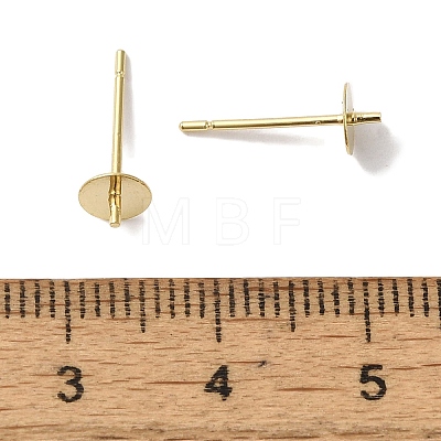 Brass Studs Earrings Finding KK-K383-02C-G-1