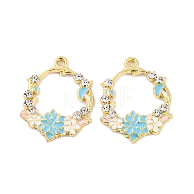 Rack Plating Alloy Enamel Pendants FIND-M020-03B-G-1