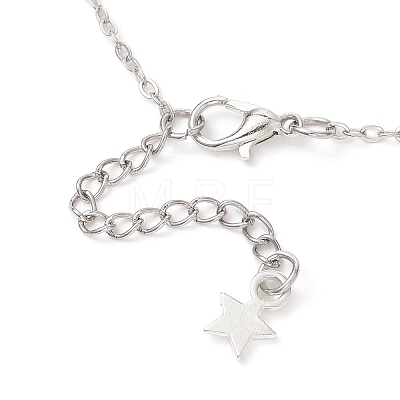 Alloy Cross Star Pendant Brass Cable Chain Necklaces for Women NJEW-JN05789-1