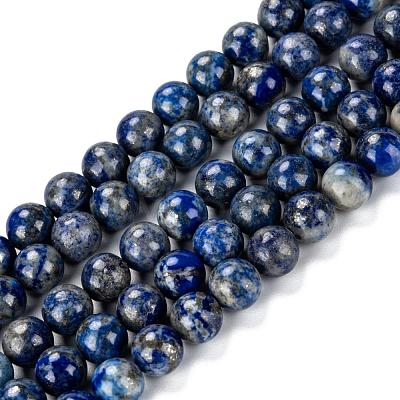 Natural Lapis Lazuli Round Bead Strands G-E262-01-8mm-1