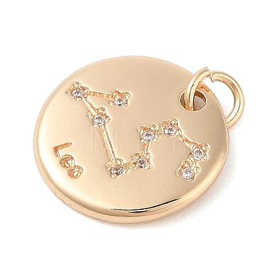 Brass with Clear Cubic Zirconia Pendants KK-N256-24E-G-1