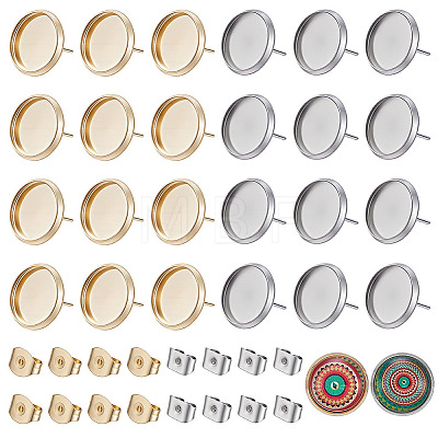 304 Stainless Steel Stud Earring Findings STAS-UN0065-01-1