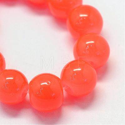 Baking Painted Imitation Jade Glass Round Bead Strands DGLA-Q021-6mm-32-1