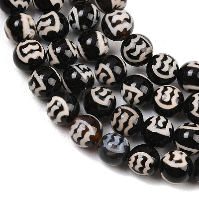 Tibetan Style dZi Beads Strands G-G328-A09-8mm-1