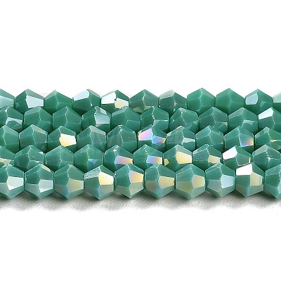 Opaque Solid Color Electroplate Glass Beads Strands X1-GLAA-F029-P4mm-A07-1