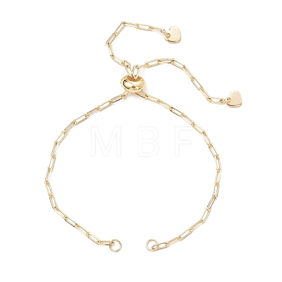 Soldered Brass Paperclip Chain Slider Bracelet Making AJEW-JB01556-1