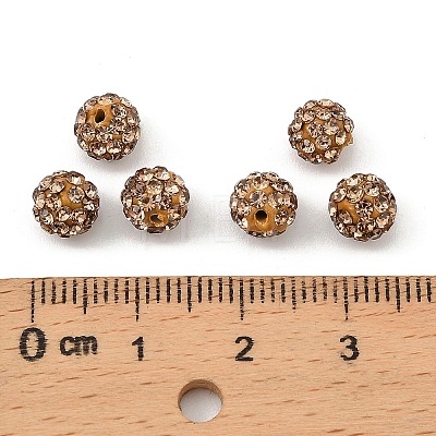 Polymer Clay Rhinestone Beads RB-H284-6MM-Half-246-1