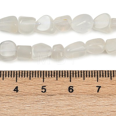 Natural White Moonstone Nuggets Beads Strands G-J335-45-1