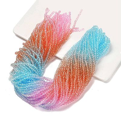 Transparent Painted Glass Beads Strands X1-DGLA-A034-T3mm-A19-1