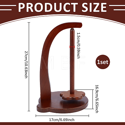 Bear Wooden Thread Holder DIY-WH0899-932A-1