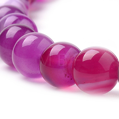 Natural Striped Agate/Banded Agate Beads Strands G-S259-04-14mm-1