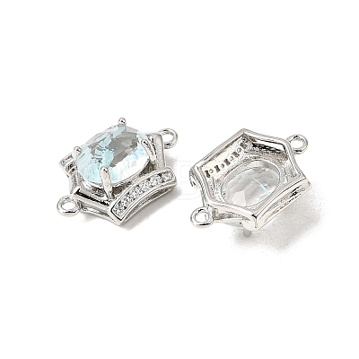 Brass Micro Pave Cubic Zirconia and Glass Links Connector Charms GL-CBA86BA-01P-D-1