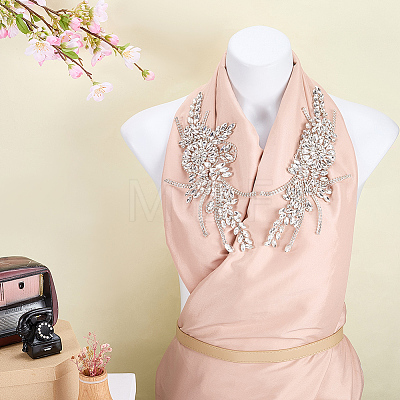 Flower Resin Rhinestone Decorative Corsages for Clothing Accessories PATC-WH0021-064C-1