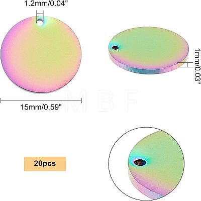 UNICRAFTALE 20Pcs PVD Vacuum Plating 304 Stainless Steel Charms STAS-UN0021-63M-1