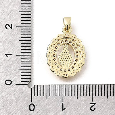 Brass Micro Pave Cubic Zirconia Pendants KK-P336-01E-G-1