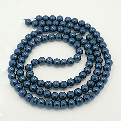 Glass Pearl Round Loose Beads For Jewelry Necklace Craft Making X-HY-6D-B72-1