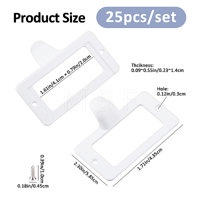 25Pcs Rectangle Zinc Alloy Label Frame Card Holder AJEW-FH0008-75A-1